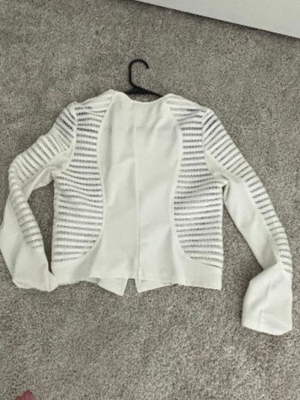 Michel Women’s White Asymmetrical Decorative Panels on sleeves and sides Zip L